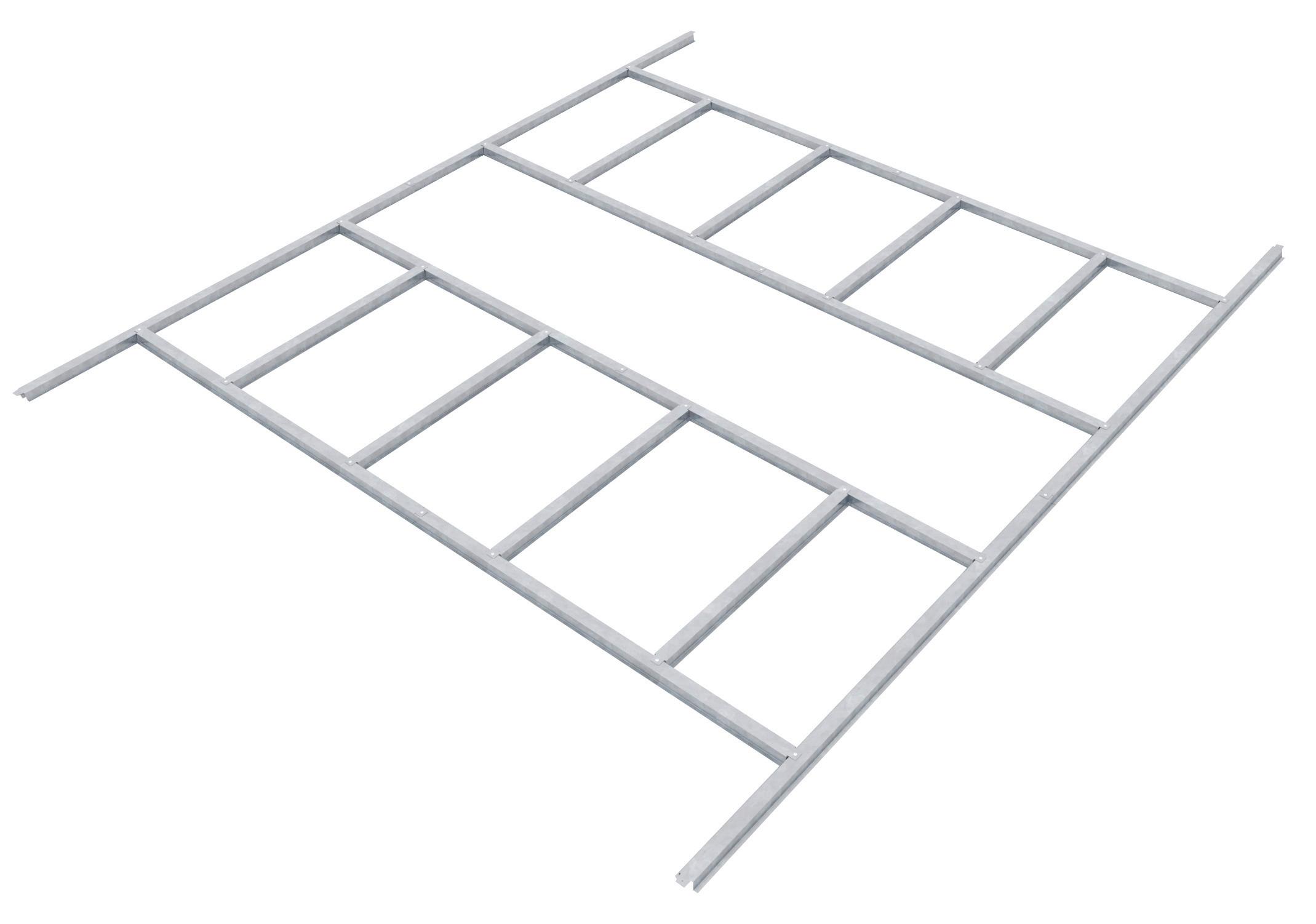 Fundamentrahmen für Frankfurt II 266x309cm, Stahl - Silberfarben, Basics, Metall (266/2,6/309cm)