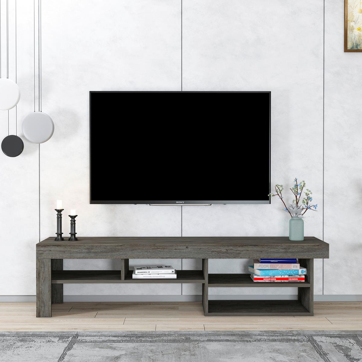 Tv-lowboard Hestia B: 160 Cm Graphitfarben - Graphitfarben, Design, Holzwerkstoff (160/40/38cm) - MID.YOU
