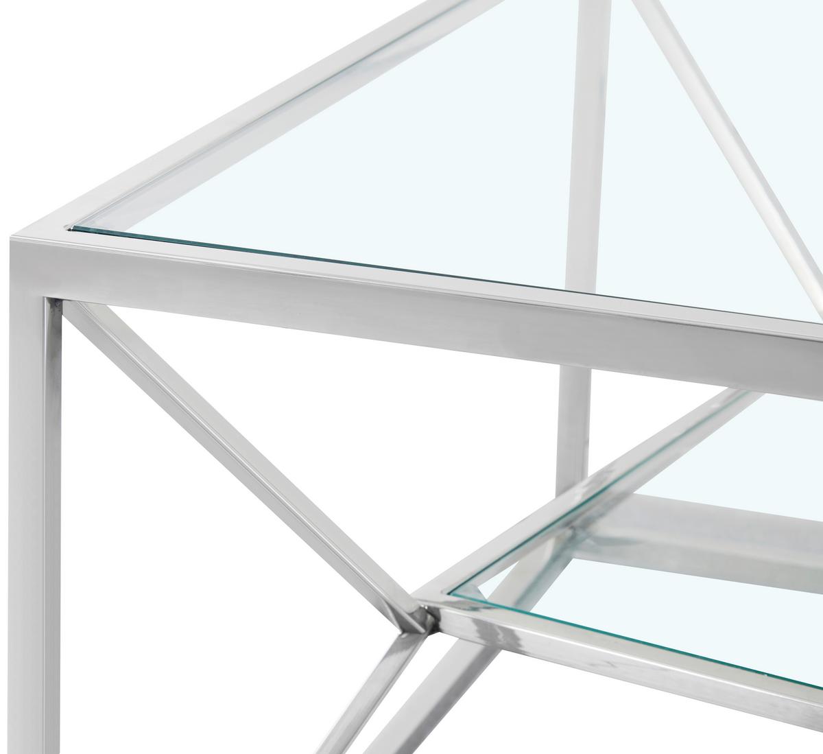KONFERENČNÝ STOLÍK ANGEL II - chrómová, Modern, kov/sklo (70/38/70cm) - Mömax