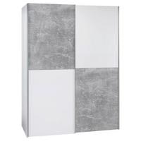Schwebetürenschrank 170cm Starter, Betonoptik/weiß - Eichefarben/Weiß, KONVENTIONELL, Holzwerkstoff (170/195/59cm) - P & B