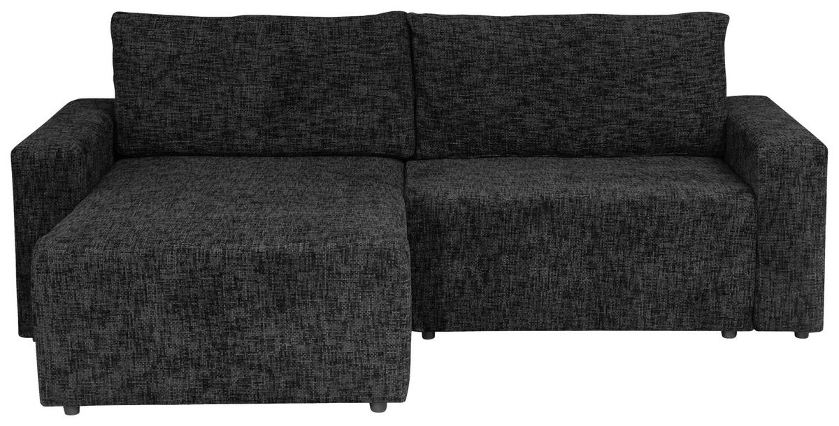 Ecksofa Dallas Struktur Schwarz 173x258 Cm - Schwarz, MODERN, Holz/Kunststoff (173/258cm)
