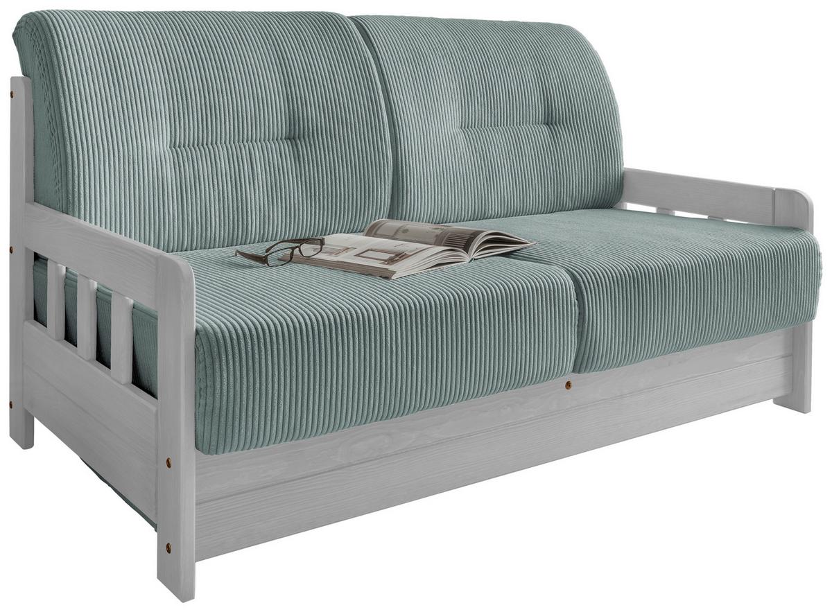 Schlafsofa Camino Weiß/hellblau B: 154 Cm - Weiß/Hellblau, MODERN, Holz/Textil (154/88/90cm) - Livetastic
