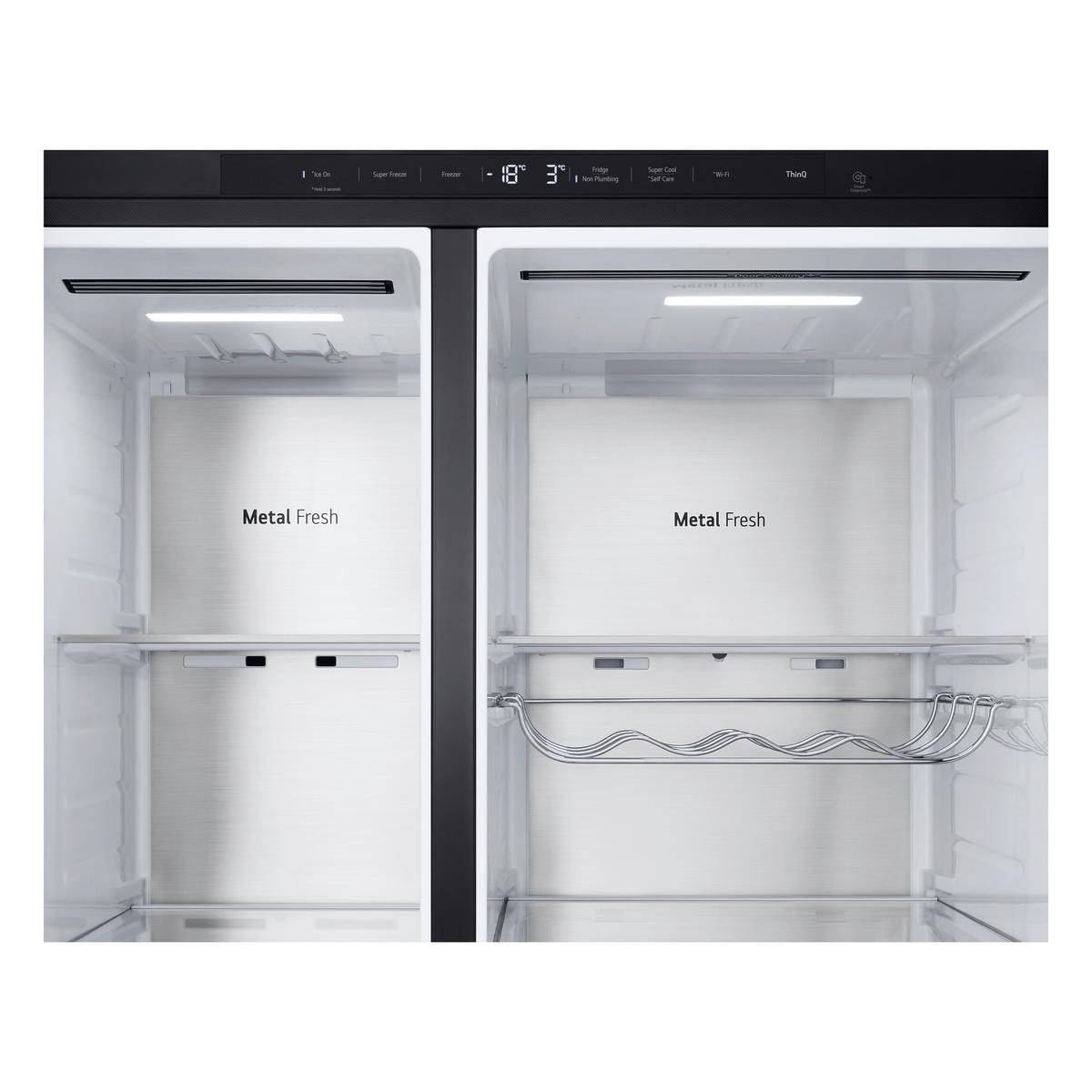 Kühl-Gefrier-Kombination LG Gsxe91evad - Schwarz, Basics, Metall (91,3/179/73,5cm) - LG