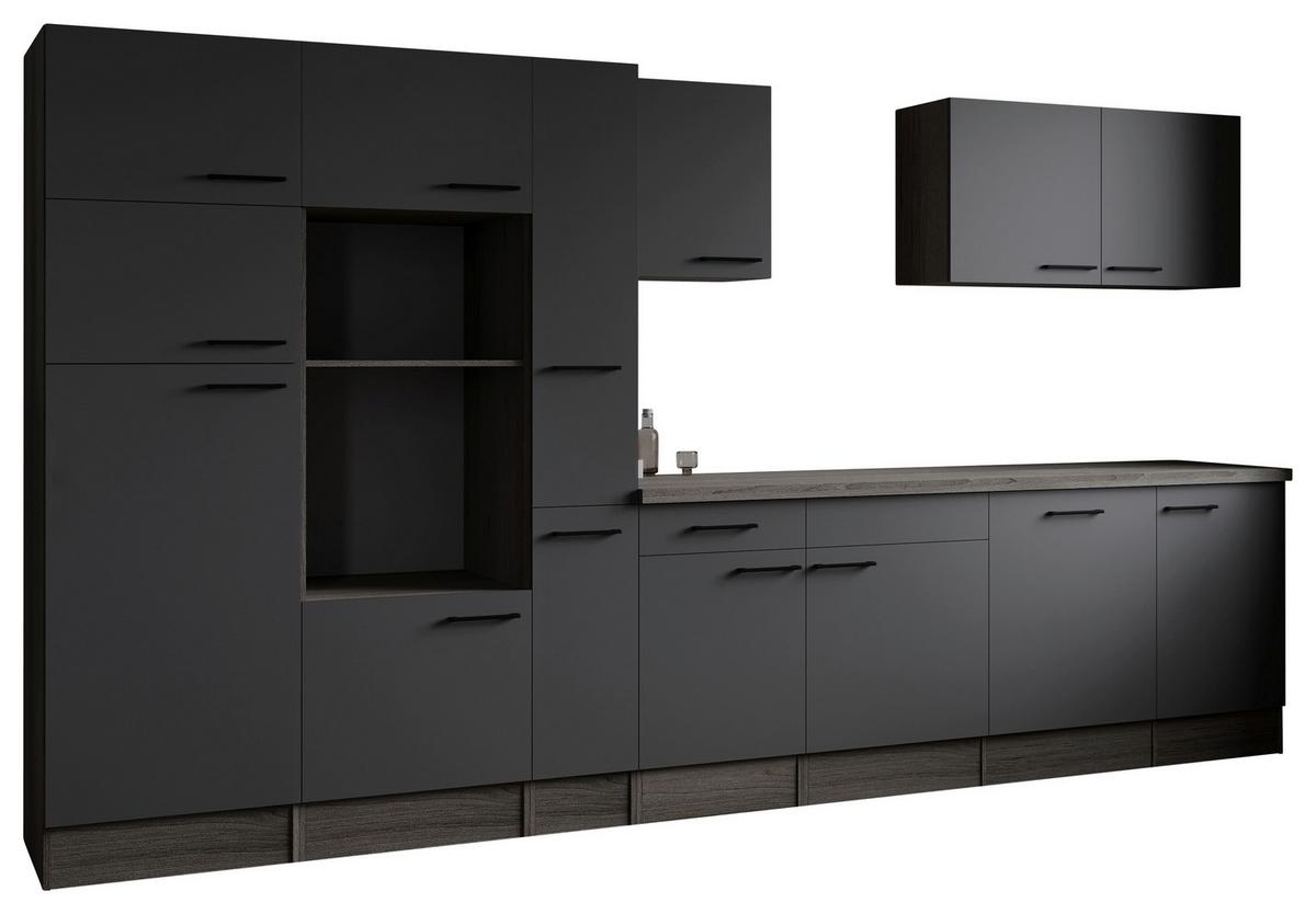 Küchenleerblock Oliver Grau, Eiche Dekor B: 370 Cm - Eichefarben/Grau, Design, Holzwerkstoff (370cm) - Respekta