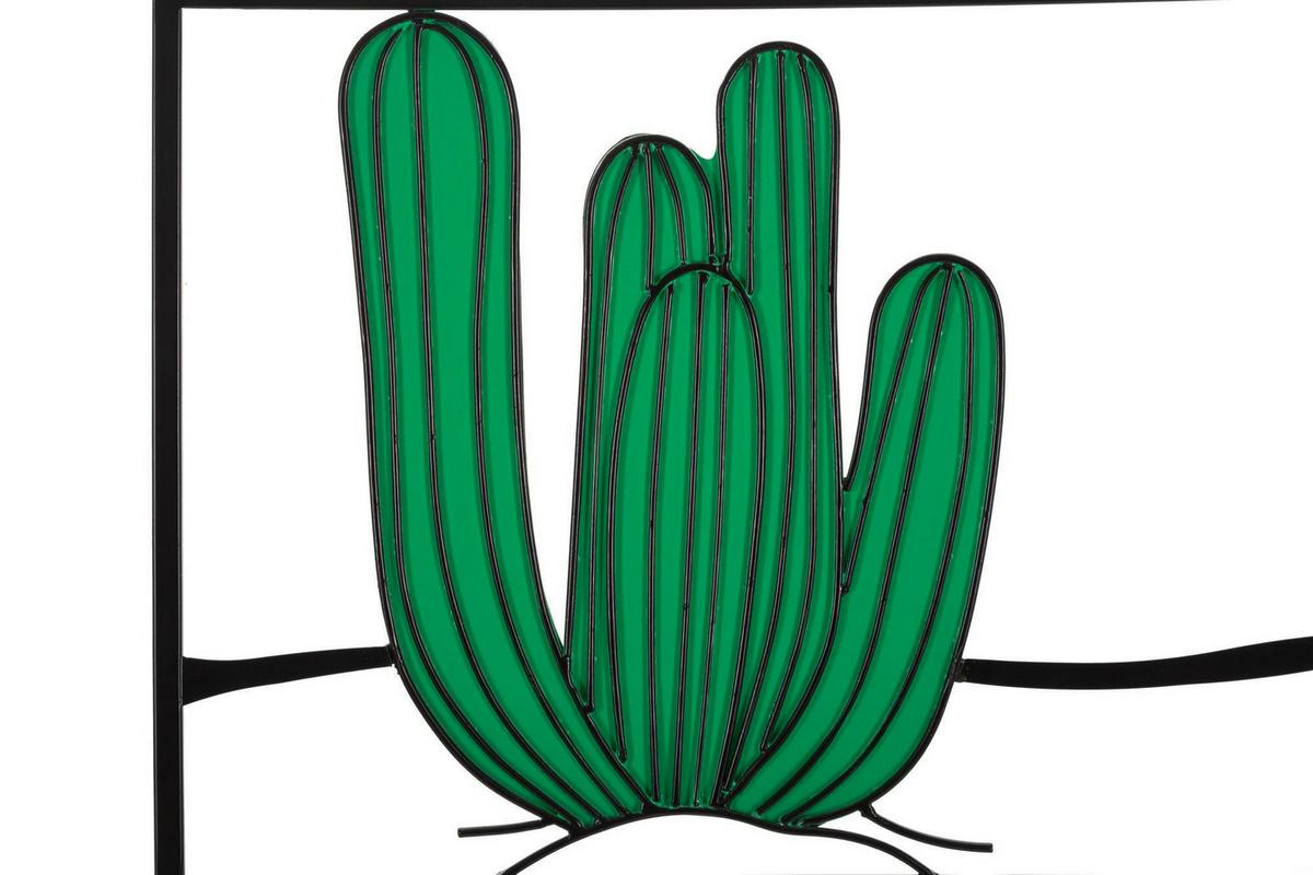 Wanddeko Cactus Grün, Schwarz B: 60 cm - Schwarz/Grün, Basics, Metall (60/33/1.30cm)