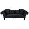 3-Sitzer-Sofa Cupido Anthrazit Samt - Anthrazit/Schwarz, Design, Textil (242/91/104cm) - MID.YOU