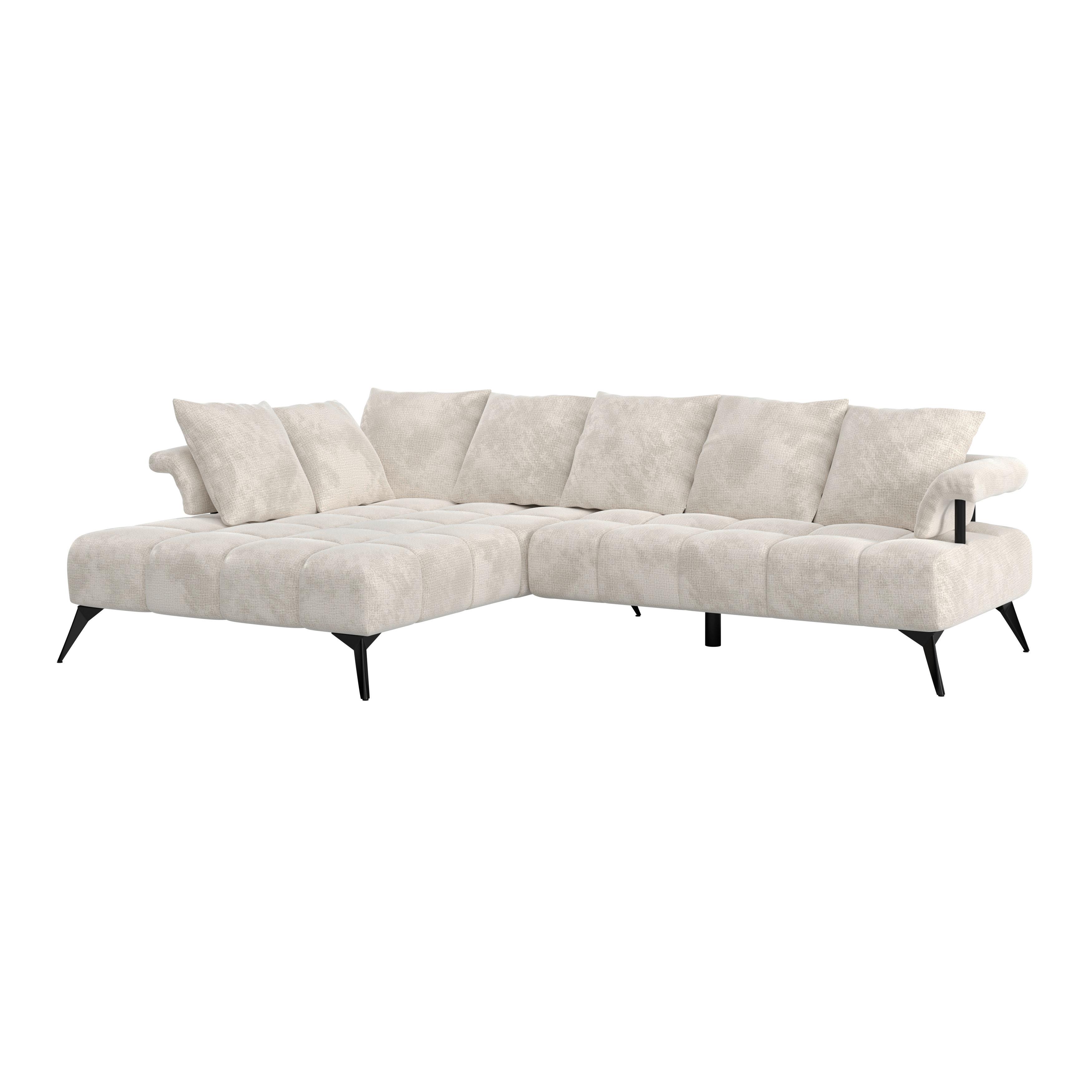 Ecksofa Vanessa New - Beige/Schwarz, MODERN, Textil (200/297cm)