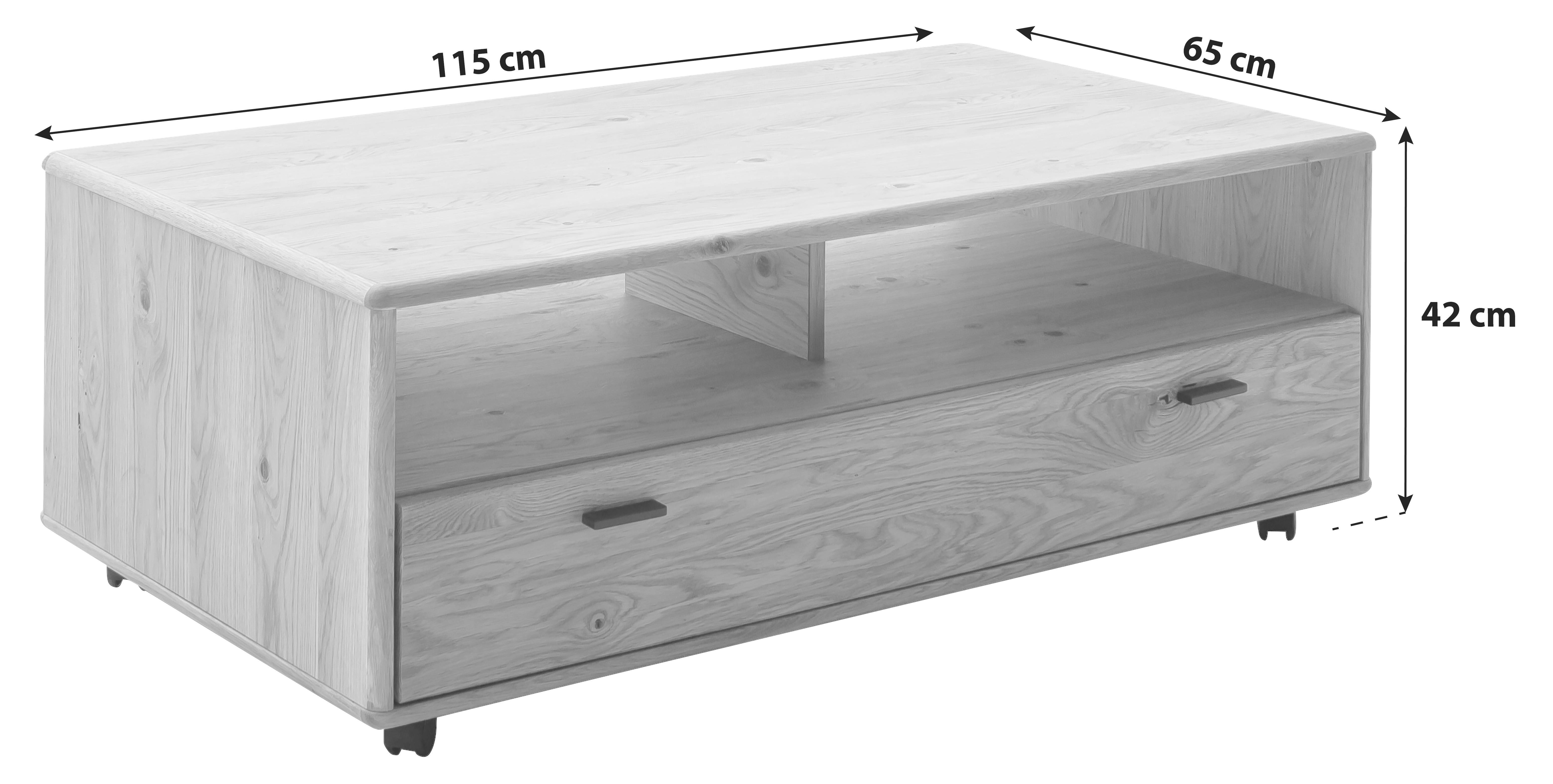 Couchtisch Arezzo Wildeiche B: 115 cm - Wildeiche, Design, Holz/Holzwerkstoff (65/115/42cm) - MID.YOU