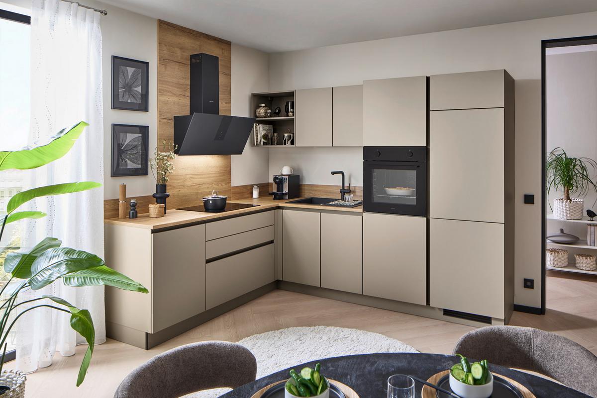 Eckküche Win - Eichefarben/Creme, MODERN, Holzwerkstoff (205,2/278,2cm) - Express-Kuechen