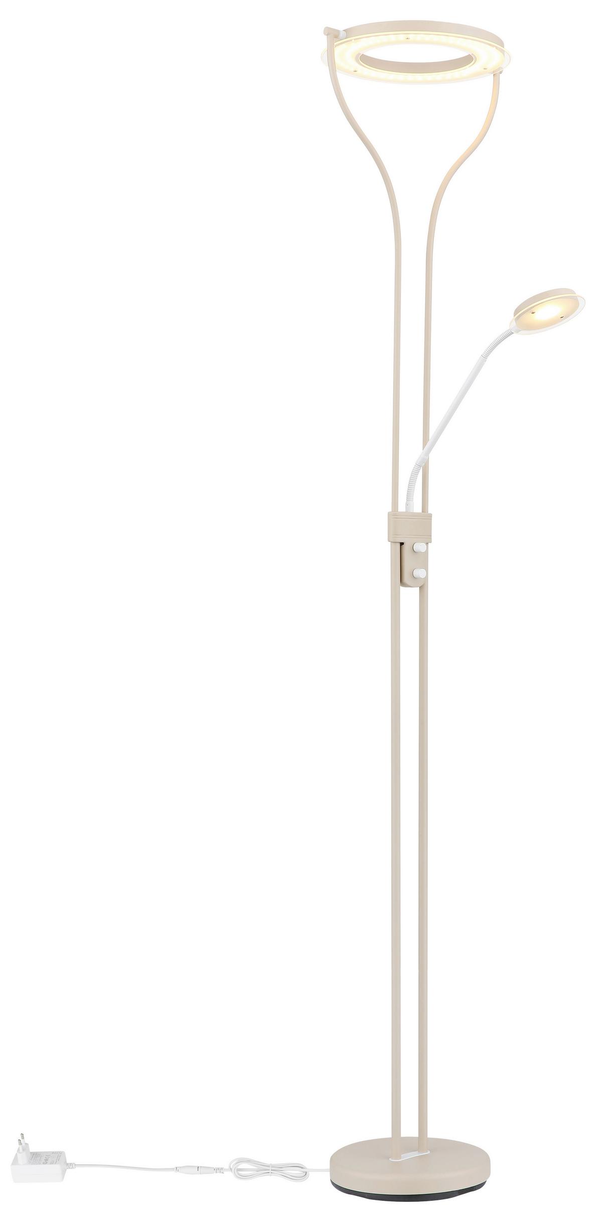 Led-stehleuchte Drehdimmer - Sandfarben/Klar, Design, Glas/Kunststoff (35/31/194cm) - Globo