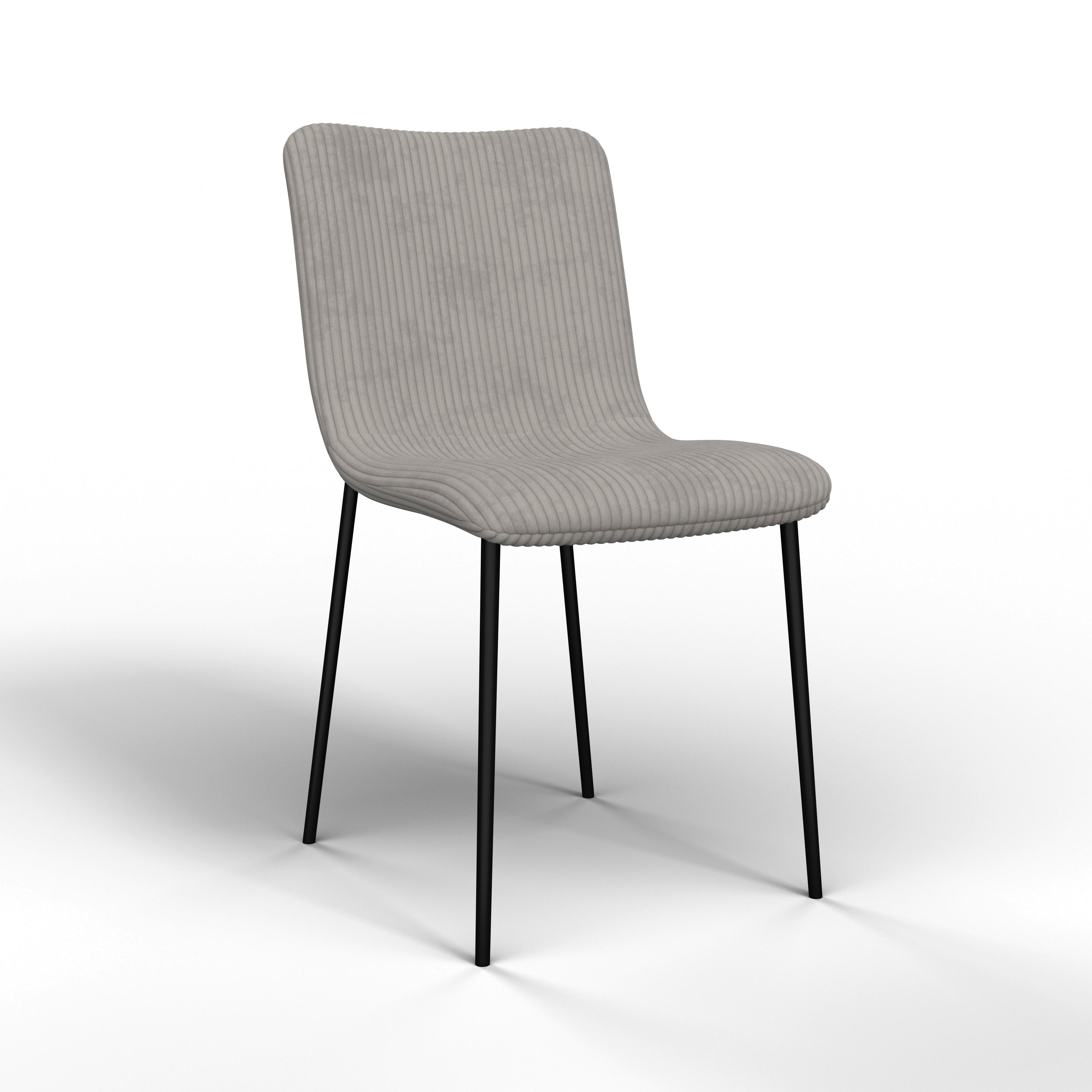 Židle AMY - černá/světle šedá, Moderní, kov/textil (45/85/55cm) - Bessagi Home