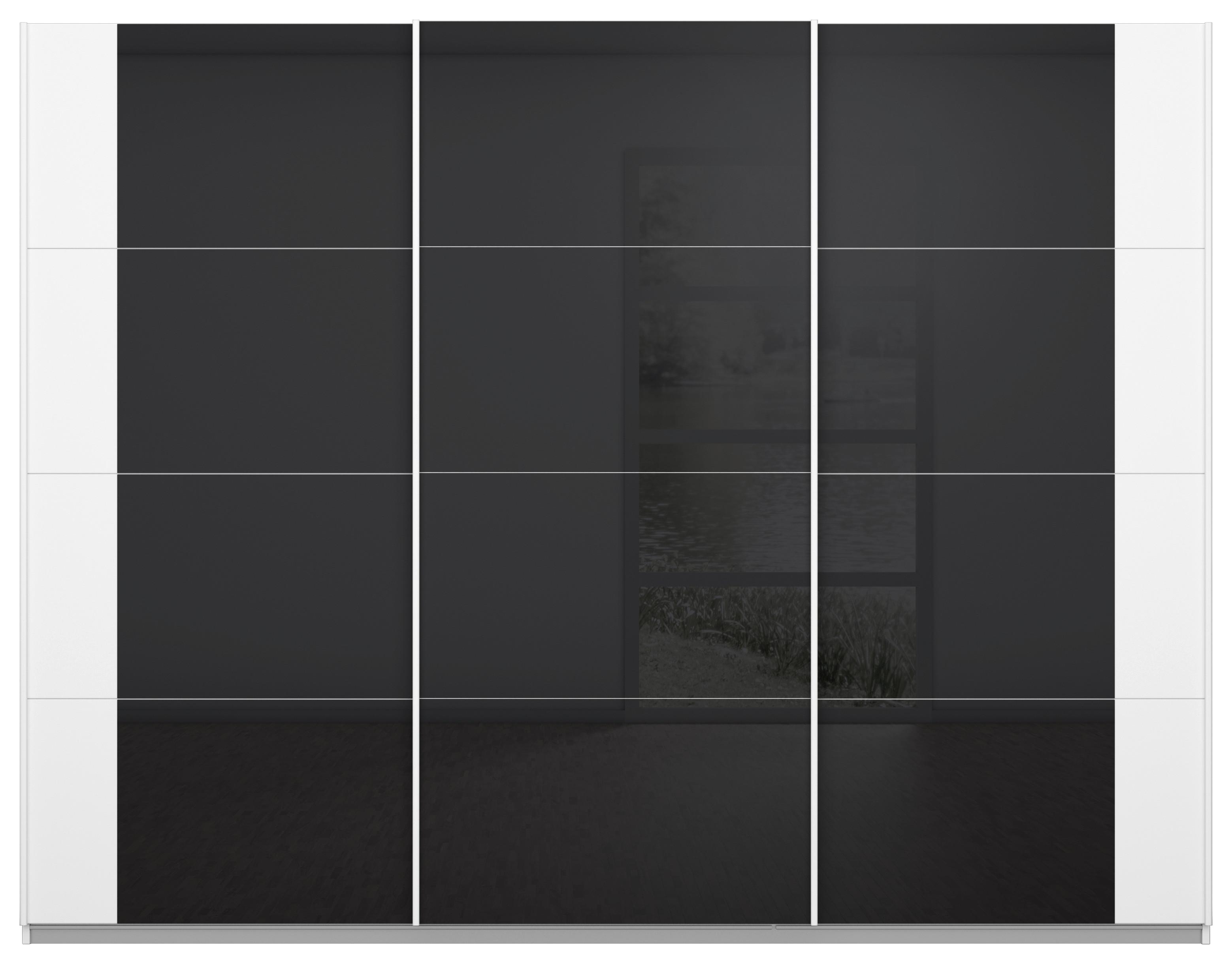 Schwebetürenschrank Artemis B: 271 Cm Anthrazit/weiß - Anthrazit/Weiß, MODERN, Glas/Holzwerkstoff (271/210/62cm) - Rauch Möbel