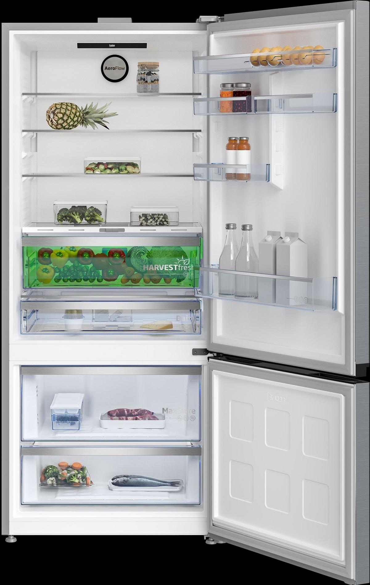 Kühl-Gefrier-Kombination B7RCN E595ZXPW, Nutzinhalt ges. 551L - Edelstahlfarben, Basics (78/187/76cm) - Beko