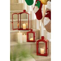 Lámpás Sandra - piros, Konventionell, Üveg/fém (13cm) - Luca Bessoni