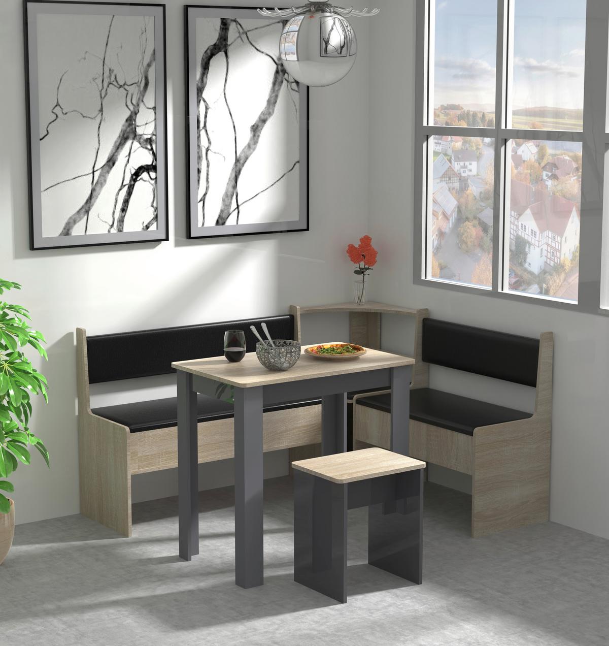 Eckbankgruppe Esal Anthrazit S: 153/115 cm - Anthrazit, MODERN, Holzwerkstoff (153/115cm) - MID.YOU