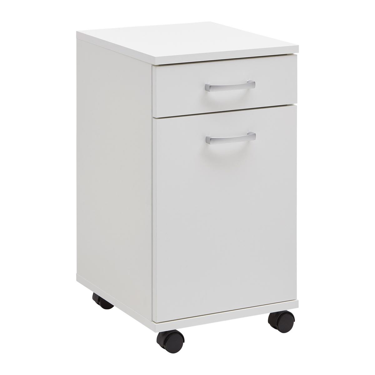 Kontajner na kolieskach biela - biela, Konventionell, kompozitné drevo/plast (33/59/38cm) - Mömax