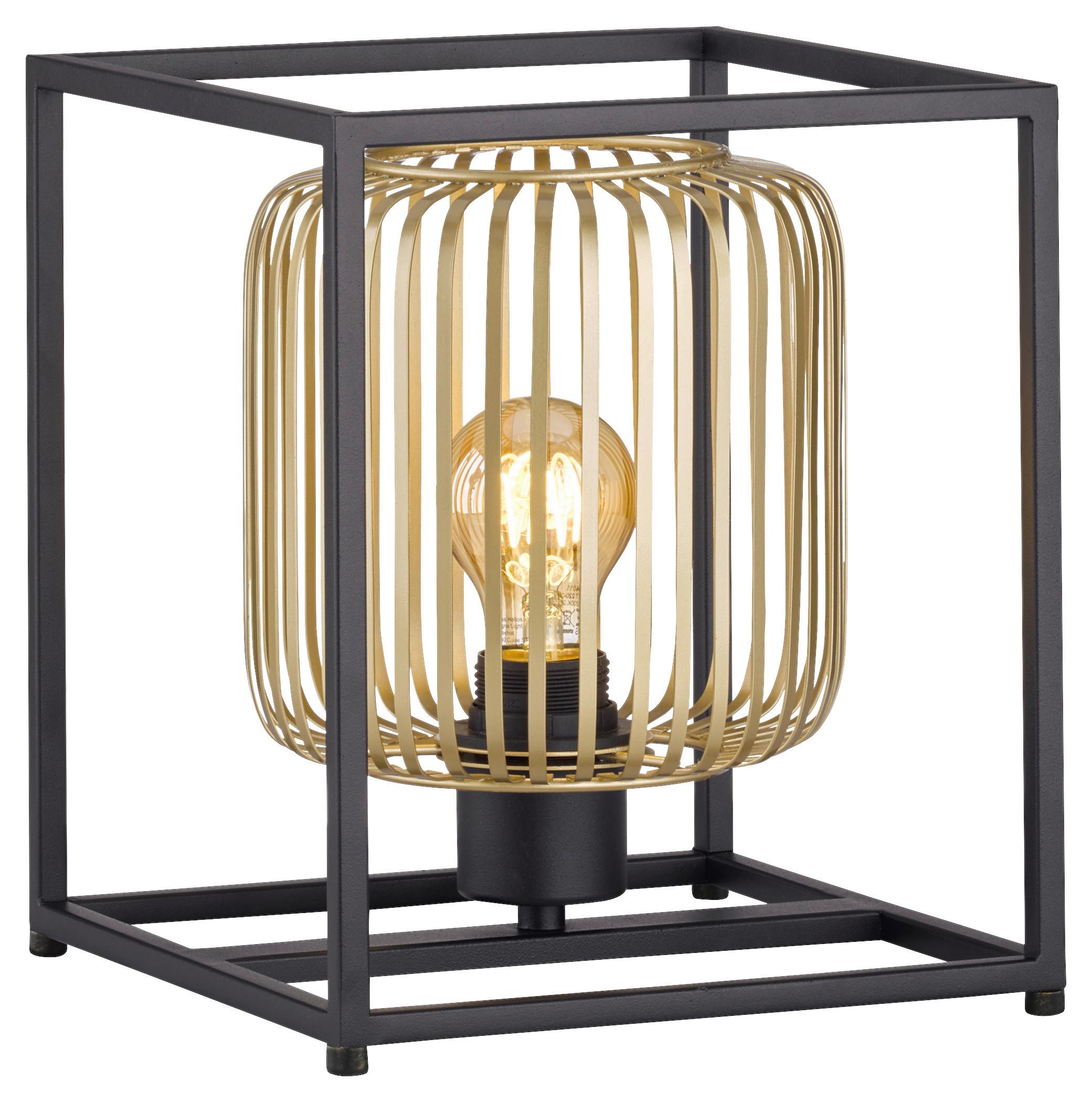 Tischleuchte 50620 Caydo - Goldfarben/Schwarz, KONVENTIONELL, Metall (23/25/20cm) - Fischer & Honsel