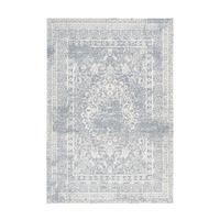 Flachwebteppich Blau/Creme - Blau/Creme, KONVENTIONELL, Textil (120/170cm) - Kayoom