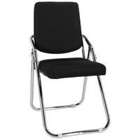 Besucherstuhl Esto Schwarz Klappbar - Chromfarben/Schwarz, Basics, Textil/Metall (46/90/40cm) - MID.YOU