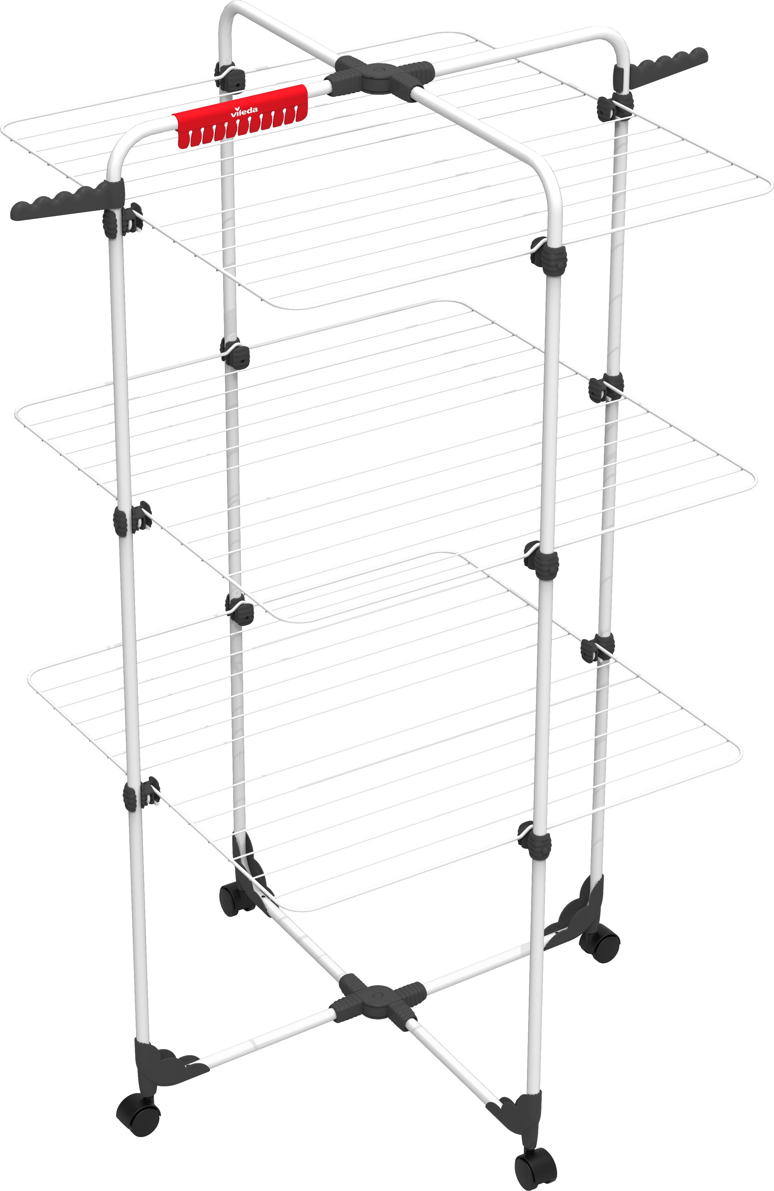 Vertikálny sušiak na bielizeň MIXER 3 - biela, Basics, kov (5/127,5/71cm) - Vileda