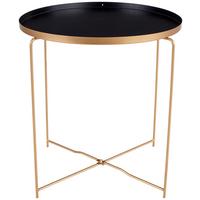 Beistelltisch Rund Queens, Gold/schwarz - Goldfarben/Schwarz, MODERN, Metall (47/48cm) - MID.YOU