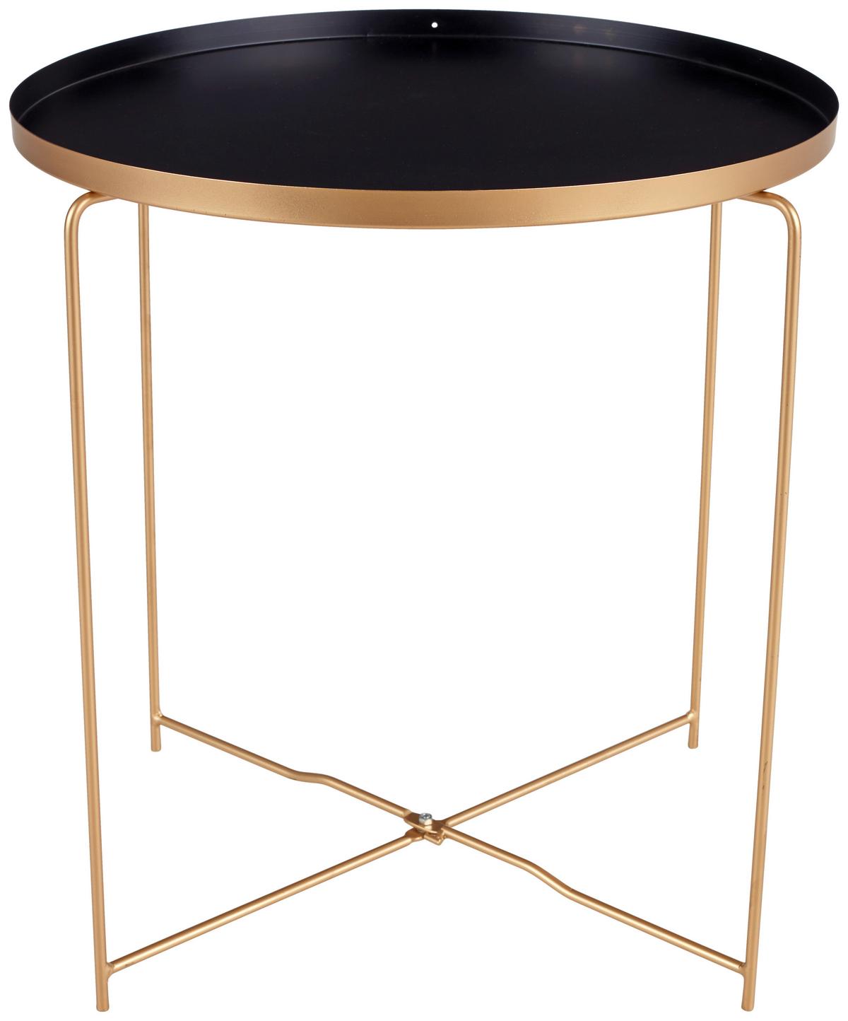 Beistelltisch Rund Queens, Gold/schwarz - Goldfarben/Schwarz, MODERN, Metall (47/48cm) - MID.YOU