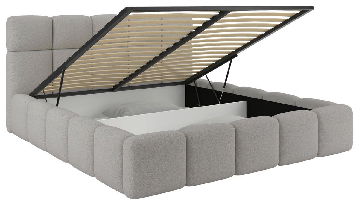 Polsterbett Cloudy mit Matratze Champagner, Lf: 160x200 cm - Champagner, Trend, Holz/Holzwerkstoff (160/200cm) - Luca Bessoni