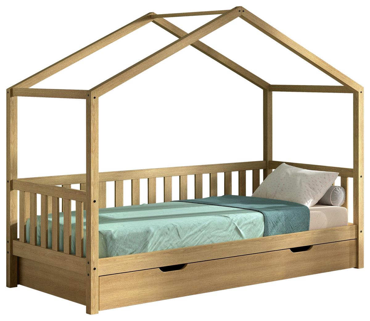 Hausbett Dallas Eichefarben 90x200cm - Eichefarben/Naturfarben, MODERN, Holz (90/200cm) - Vipack
