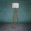 Stojací Lampa Goa - bílá/černá, Moderní, dřevo/textil (40/156cm) - Modern Living