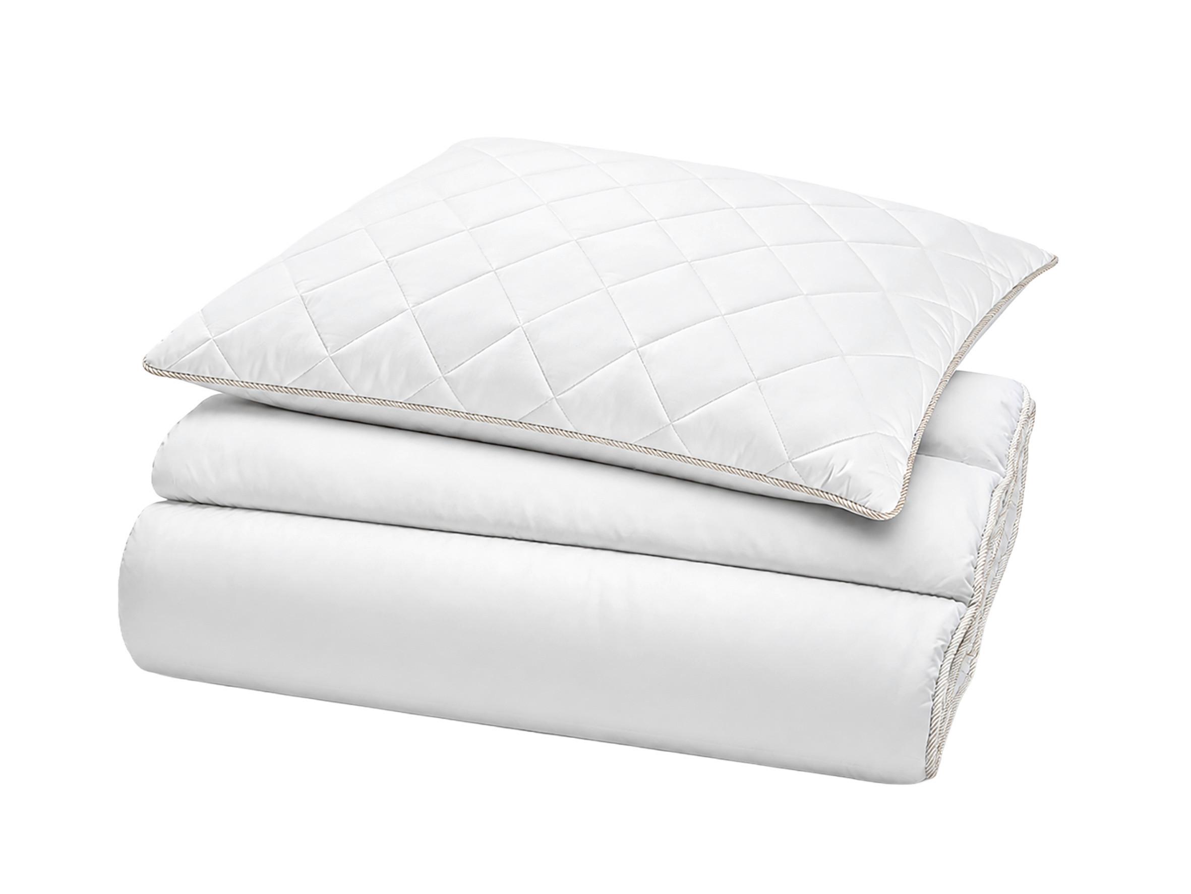 SOUPRAVA PŘIKRÝVKY A POLŠTÁŘE SANTI - bílá, Basics, textil (140/200cm)