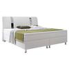 Boxspringbett Mit Topper Lederlook 180x200 Riva-F - Silberfarben/Weiß, KONVENTIONELL, Leder/Textil (180/115/210cm) - MID.YOU
