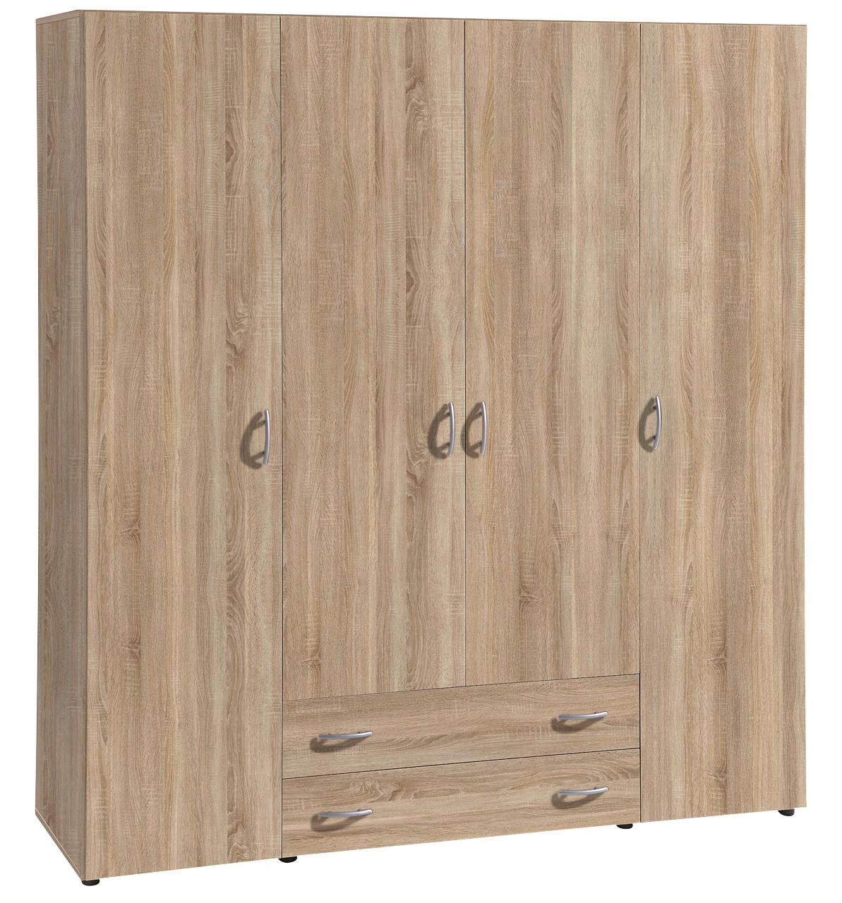 Drehtürenschrank mit Laden 161cm Base, Eichefarben