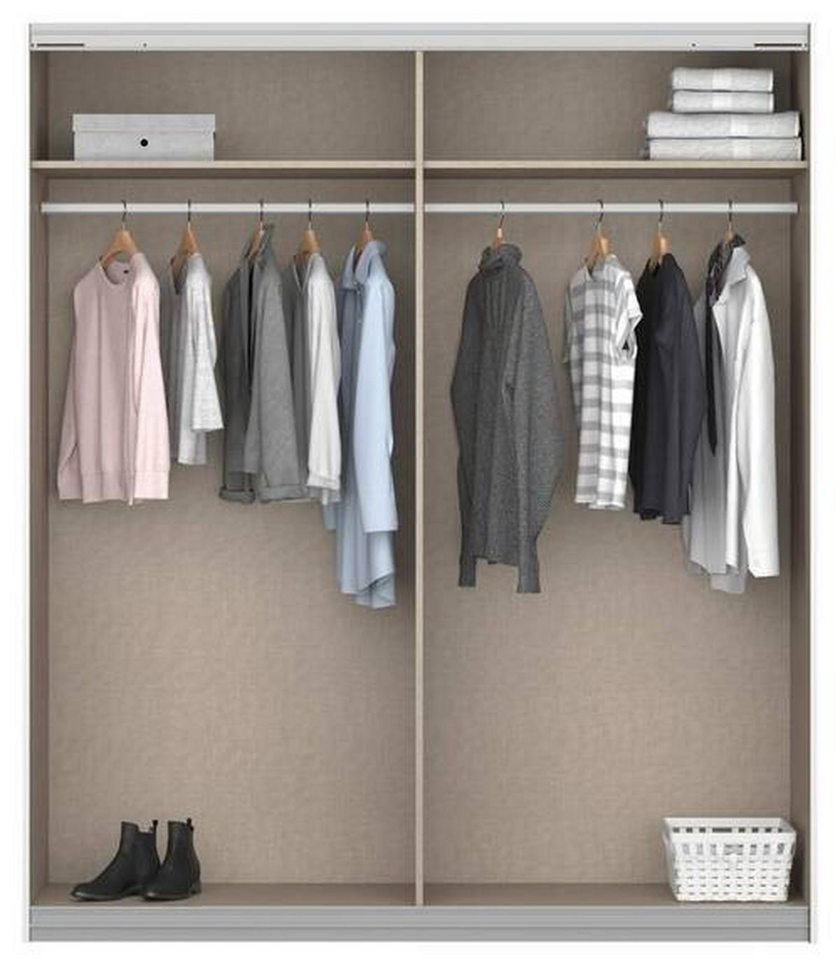 Schwebetürenschrank 181cm Belluno, Weiß Dekor - Weiß, MODERN, Holzwerkstoff (181/210/62cm) - Rauch Möbel