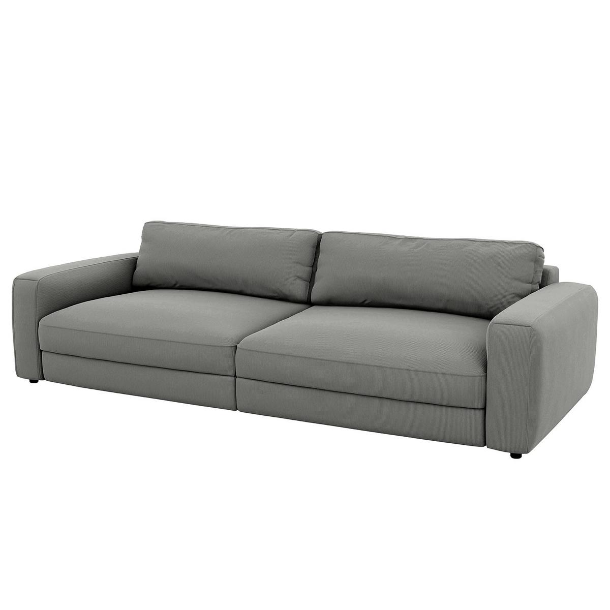 Bigsofa Bourbon, D. Grau B: 264 cm - Dunkelgrau/Schwarz, MODERN, Textil (264/84/125cm) - Trendmanufaktur