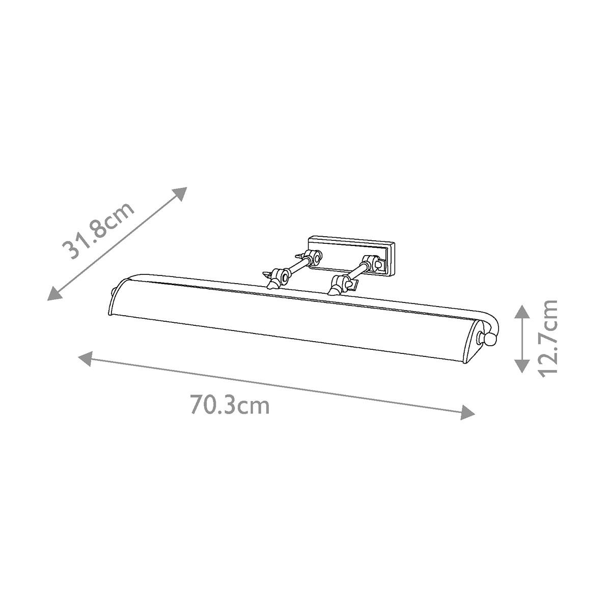 Képmegvilágító Lámpa Winchfield-Plm-Ab-Oak - tölgyfa színű/sárgarézszínű, Konventionell, fém (12,7/44,5/31,8cm) - Elstead Lighting