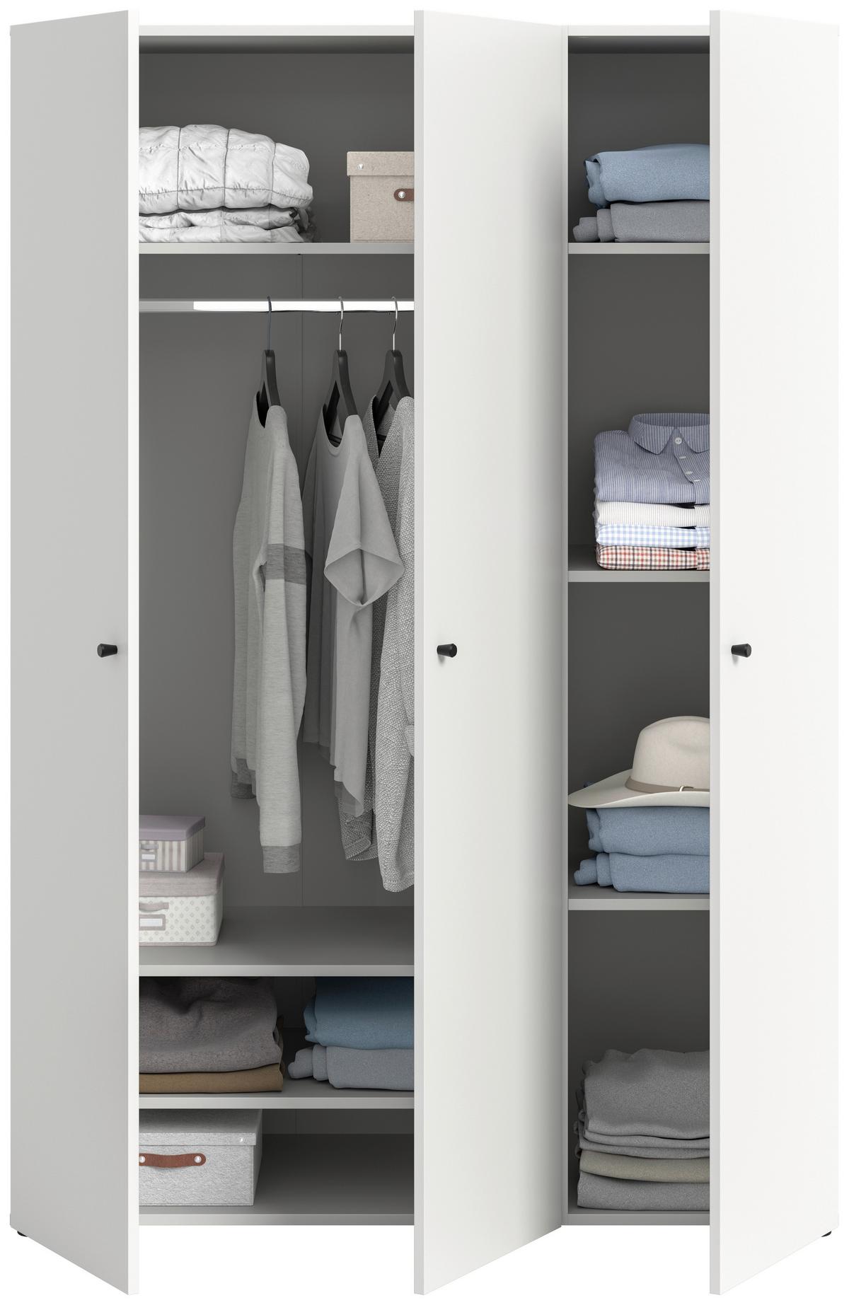 Drehtürenschrank Darwin, Weiß B: 120 Cm - Weiß, MODERN, Holzwerkstoff (120/176/51cm) - MID.YOU