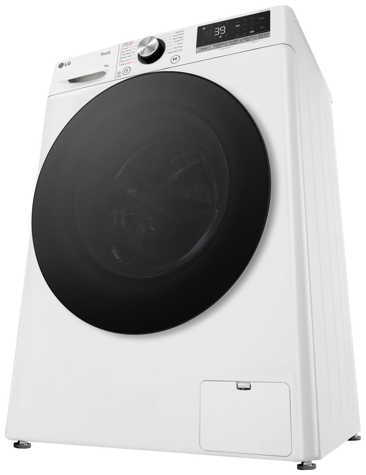 Waschmaschine LG F2v7slim9 9 kg 1160 U/Min ThinQ - Weiß, Basics, Glas/Kunststoff (60/85/47,5cm) - LG