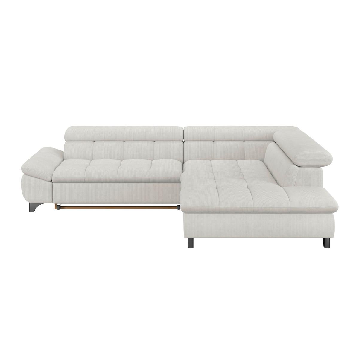 Ecksofa Mit Schlaffunktion Gemini Creme 312x234 Cm - Chromfarben/Creme, KONVENTIONELL, Textil (312/234cm)