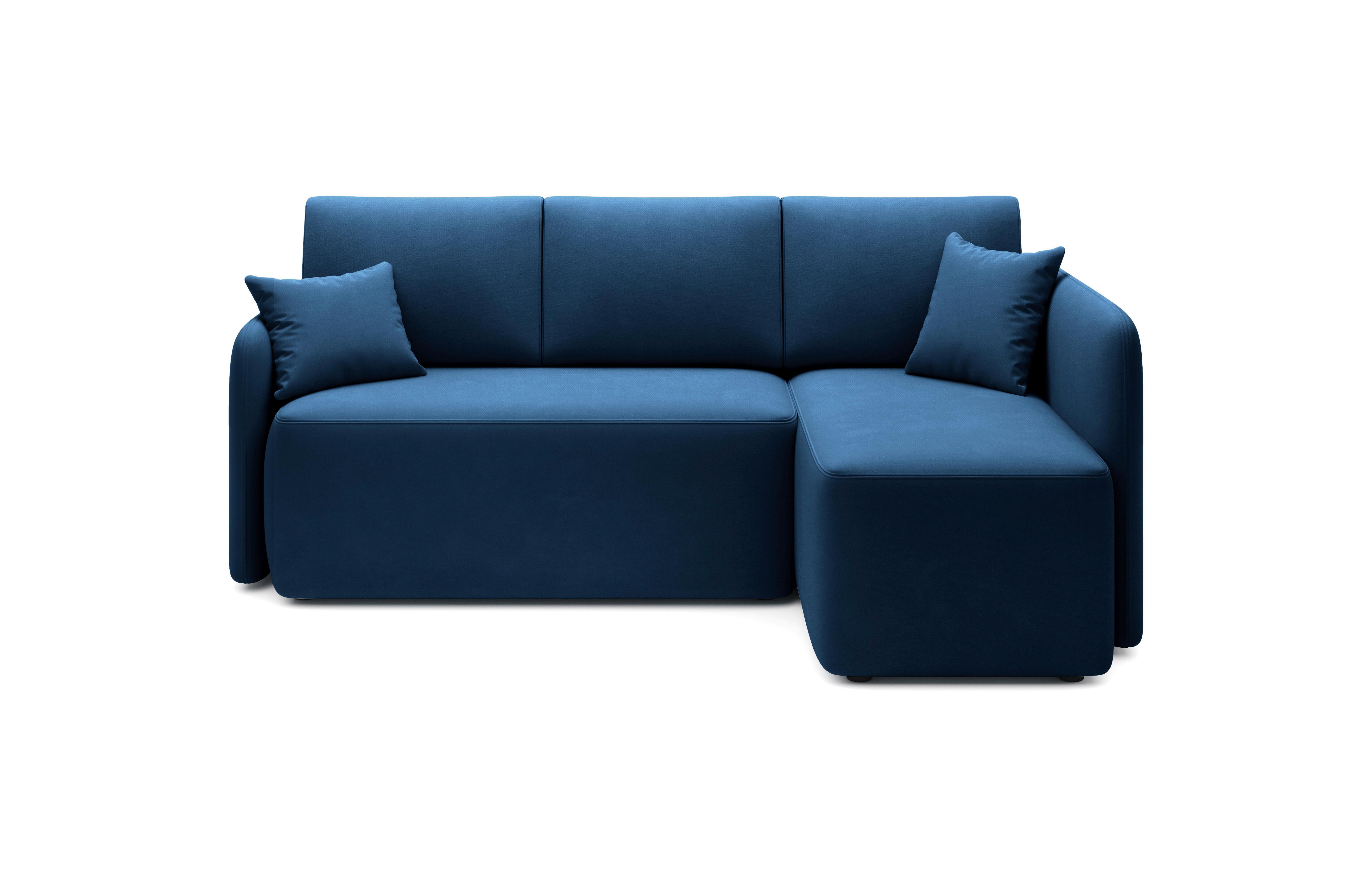 Ecksofa Hadson Blau S: 206x150 cm - Blau/Schwarz, Design, Textil (206/150cm) - MID.YOU