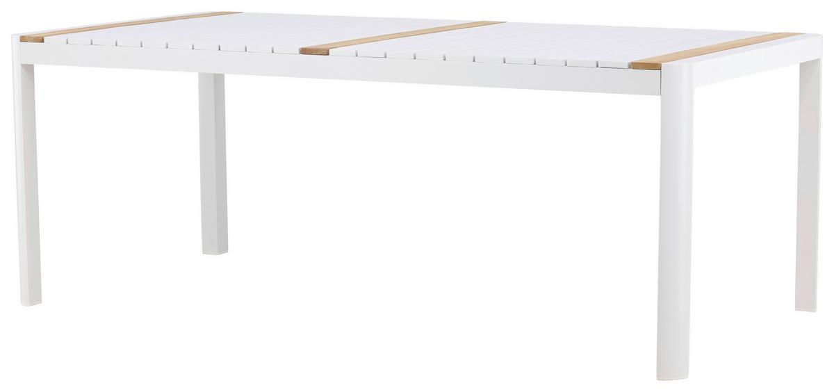 Gartentisch Togo Teakholz/metall L 100 Cm - Weiß, KONVENTIONELL, Holz/Metall (200/100/75cm) - Gardenson