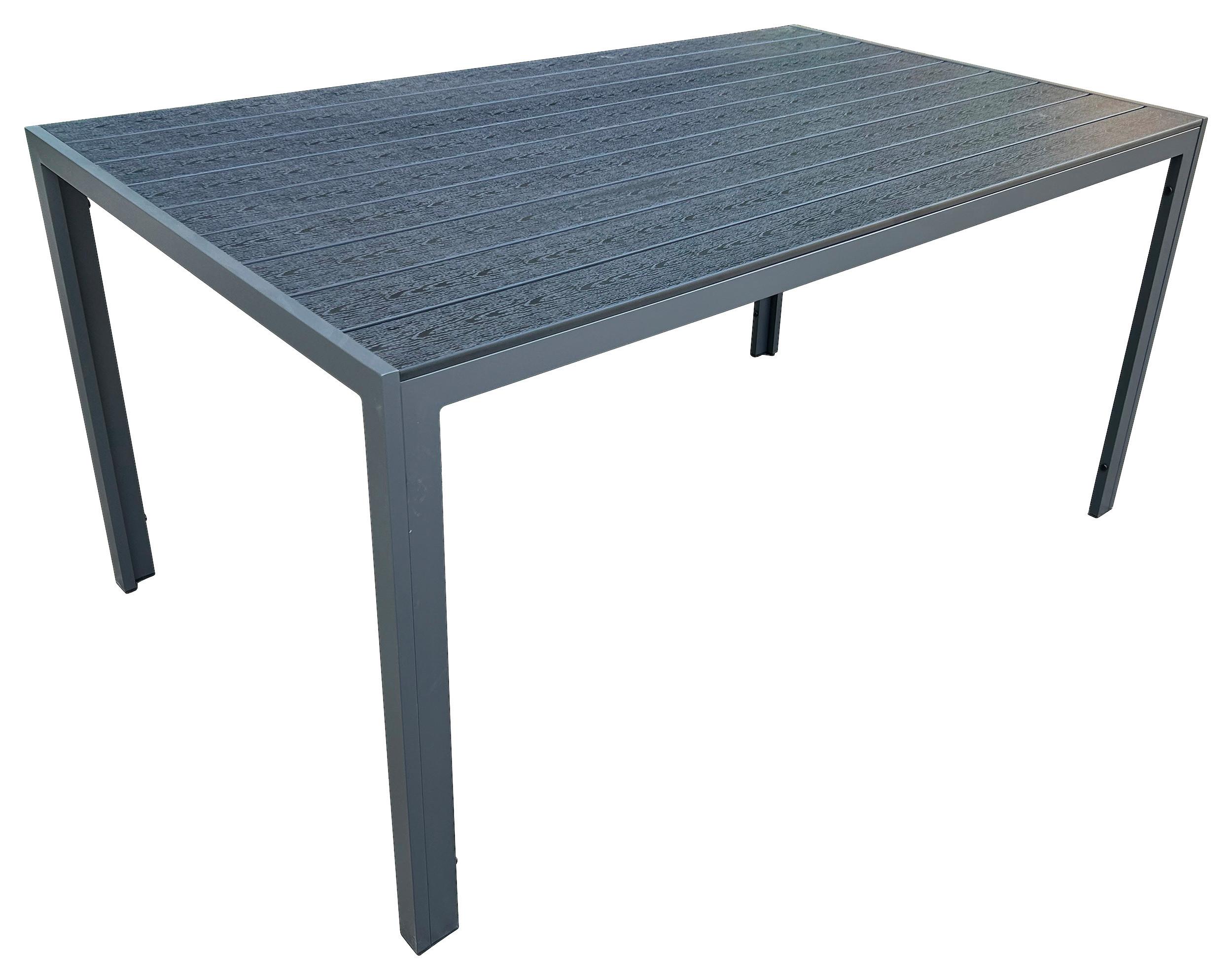 Gartentisch Milano Aluminiumguss L 150cm - Dunkelgrau/Schwarz, MODERN, Kunststoff/Metall (150/74/90cm) - Beldano