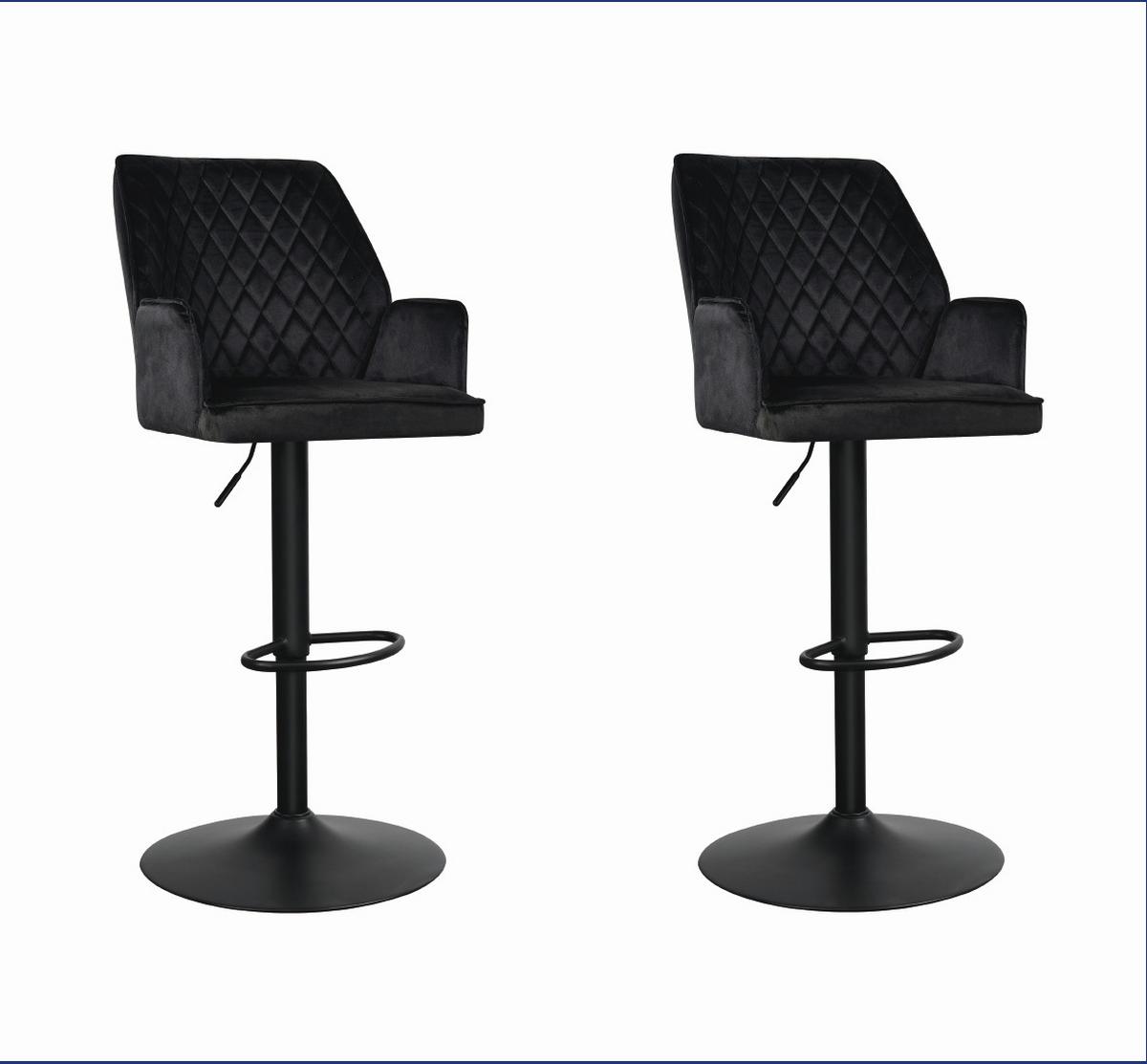 Barhocker-Set Donny Schwarz B: 54 cm - Schwarz, MODERN, Textil/Metall (54/100/58cm) - MID.YOU