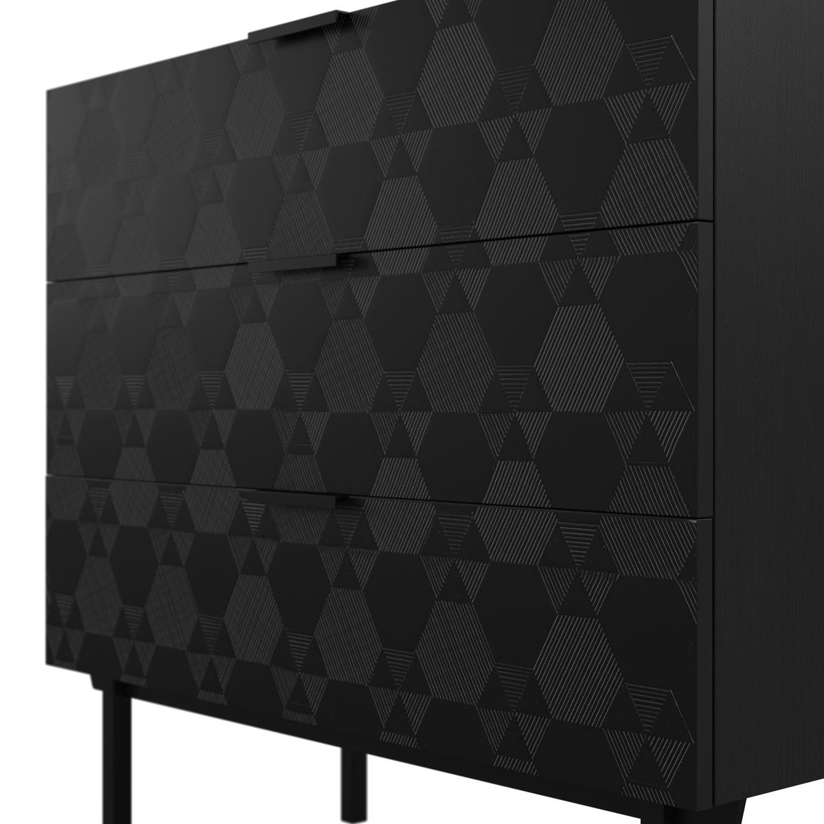 Komoda ROMA - čierna, Modern, kov/drevo (85/80/40cm) - Bessagi Home