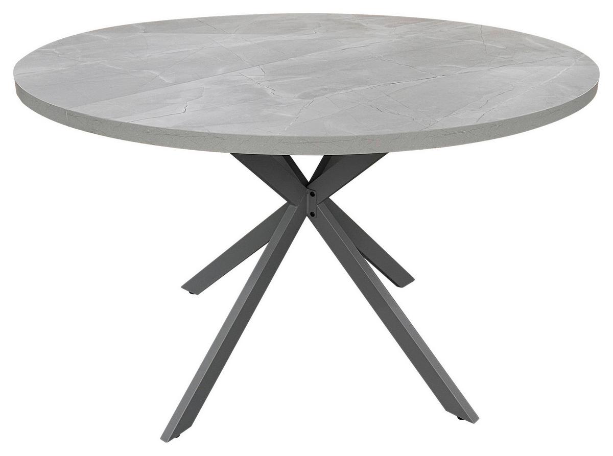 Esstisch Rund Monte 120x75 Cm Grau - Grau, MODERN, Holzwerkstoff/Metall (120/120/75cm) - MID.YOU