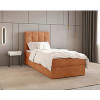 Boxbett Oslo mit Topper 90x200 - Schwarz/Kupferfarben, MODERN, Holz/Kunststoff (90/200cm) - Livetastic