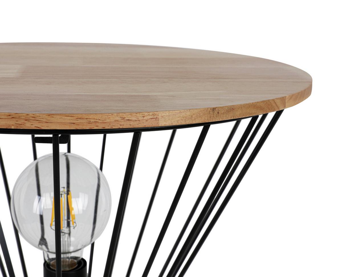 STOLNÍ LAMPA TABLE - černá/barvy dubu, Moderní, kov/dřevo (45/54cm) - Mömax