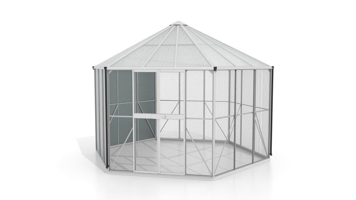 Vogelvoliere Vogelvoliere Circus 9000 - Alufarben, Basics, Metall (336/187,5/383,3cm)