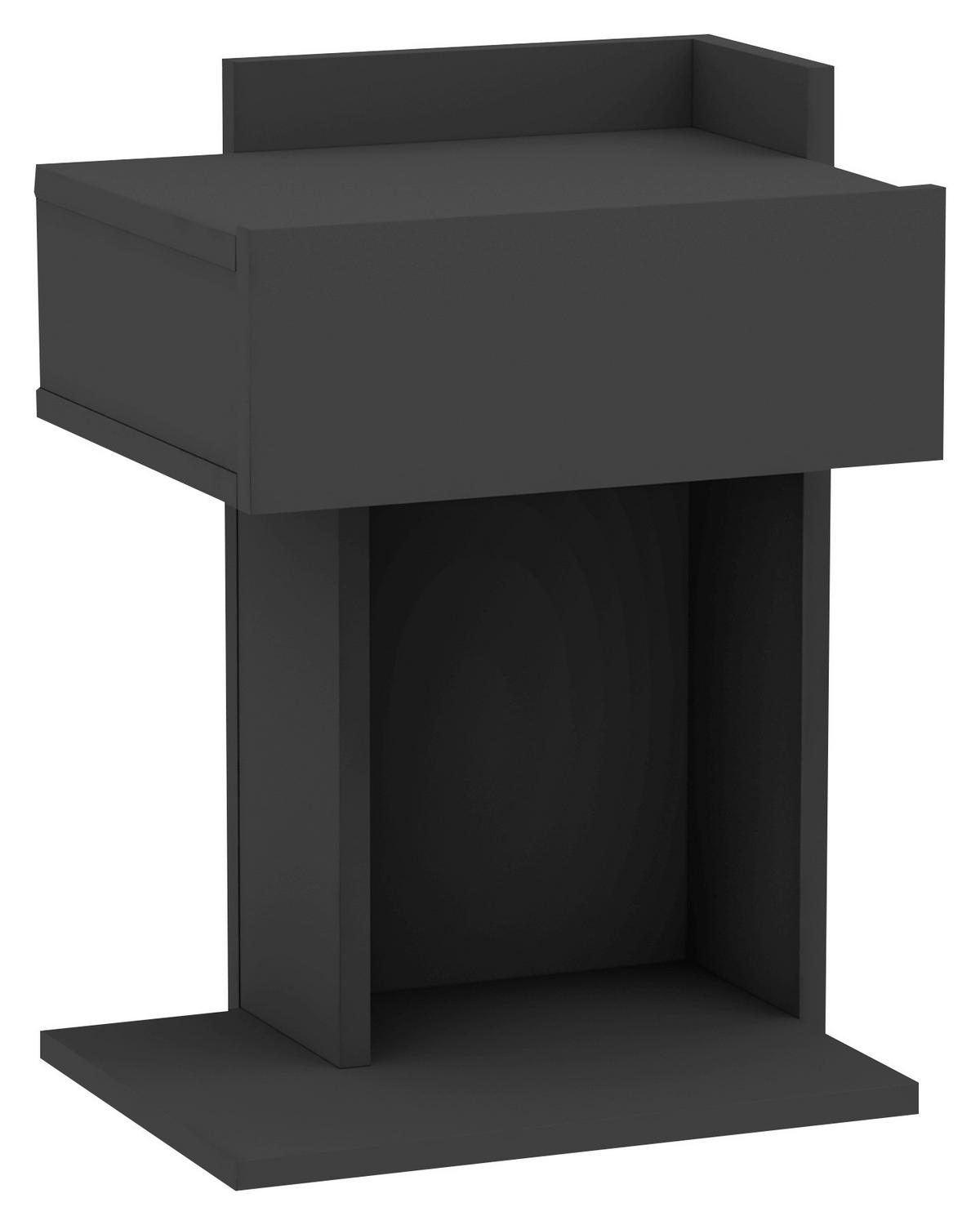 Nachtkästchen Anthrazit H: 55 cm, Herakles - Anthrazit, Design, Holzwerkstoff (41,4/55/33,2cm) - MID.YOU