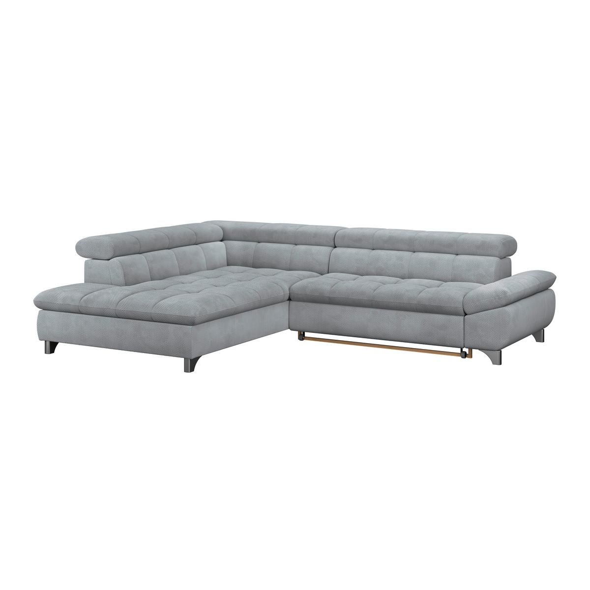 Ecksofa Gemini Grau, B: 234cm - Chromfarben/Grau, KONVENTIONELL, Textil (234/312cm)