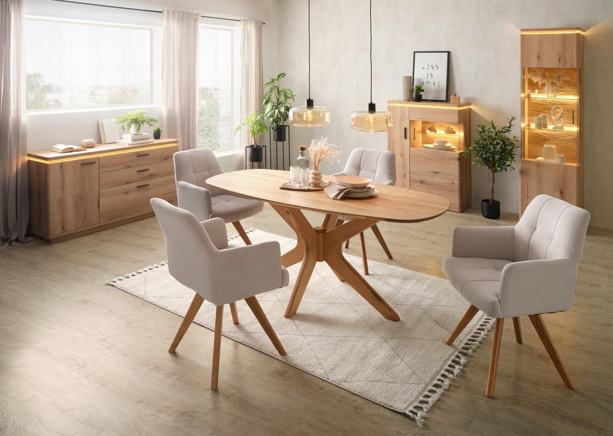 JÍDELNÍ STŮL JEFFERSON - divoký dub, Moderní, dřevo (180/75/90cm) - Premium Living